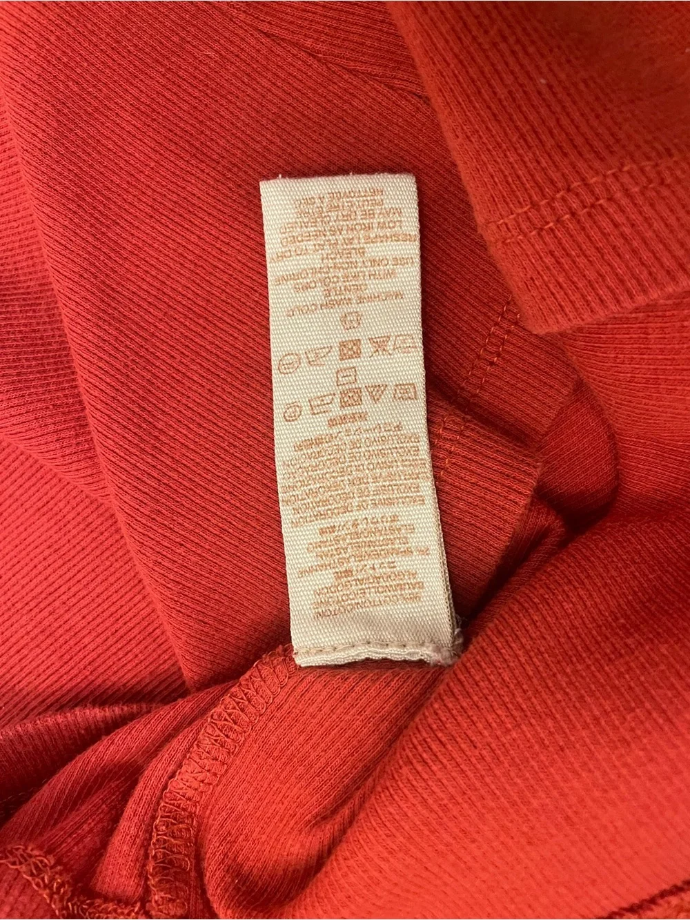 Free People Burnt Orange Long Sleeve Lace-Detail Ribbed Cotton Knit Keyhole Top